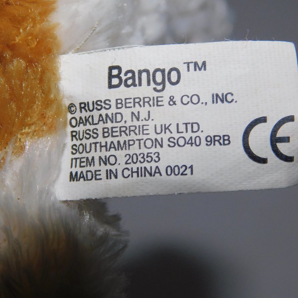 Russ Berrie 5" Bango St Bernard plush Beanbag Puppy Dog Brown White - Picture 6 of 6
